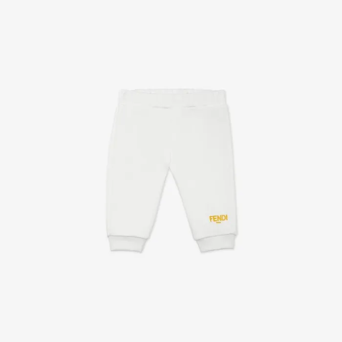 Kids White Jersey Fendi Roma Trousers White Fendi Baby Girl