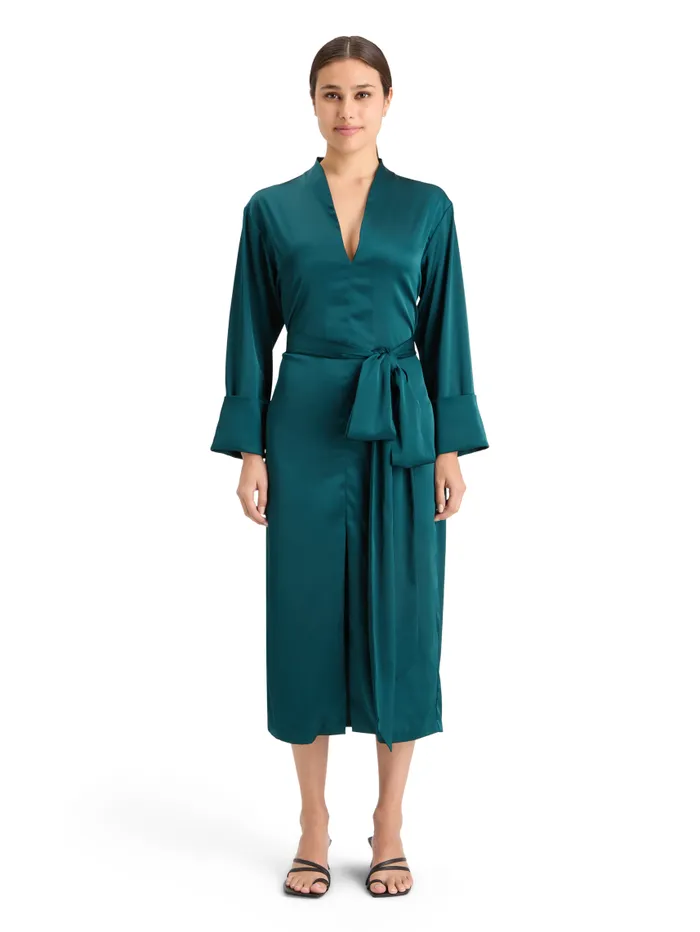 KIMONO MIDI DRESS Cypress Green Women Scotch and Soda Dresses and Jumpsuits
