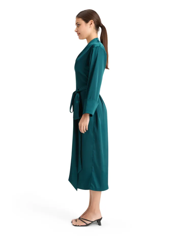 KIMONO MIDI DRESS Cypress Green Women Scotch and Soda Dresses and Jumpsuits
