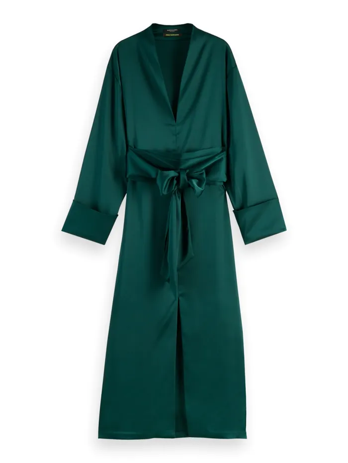 KIMONO MIDI DRESS Cypress Green Women Scotch and Soda Dresses and Jumpsuits