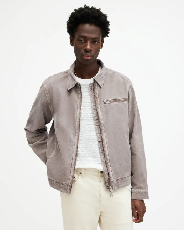 Kippax Corduroy Workwear Jacket Chestnut Taupe Men AllSaints Jackets and Coats