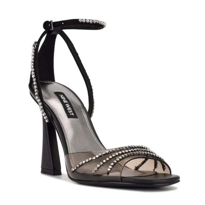 Klass Heeled Sandals Blacksmoke Crystal Women Nine West High Heels Klass Heeled Sandals Blacksmoke Crystal Women Nine West High Heels