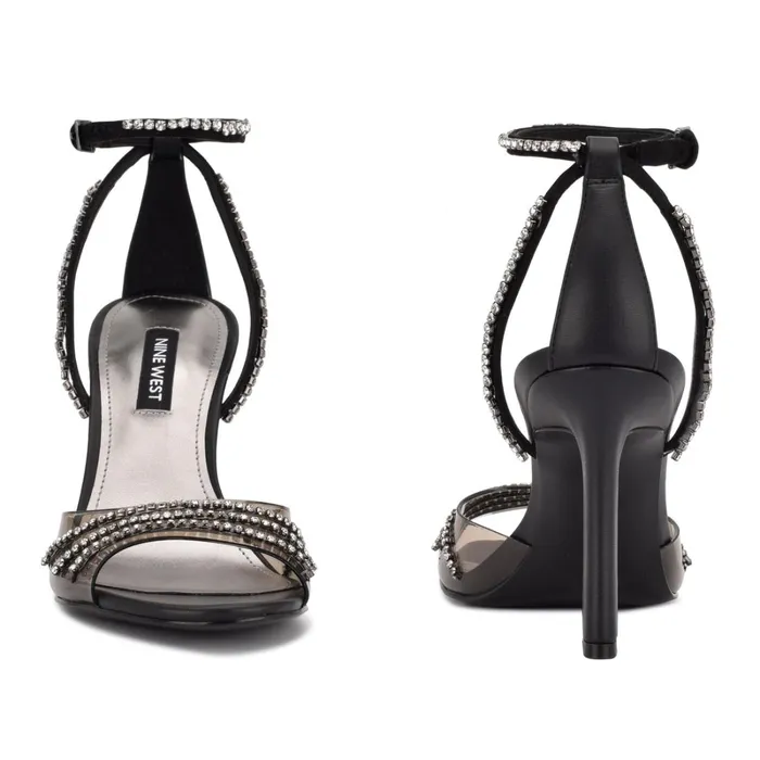 Klass Heeled Sandals Blacksmoke Crystal Women Nine West High Heels Klass Heeled Sandals Blacksmoke Crystal Women Nine West High Heels