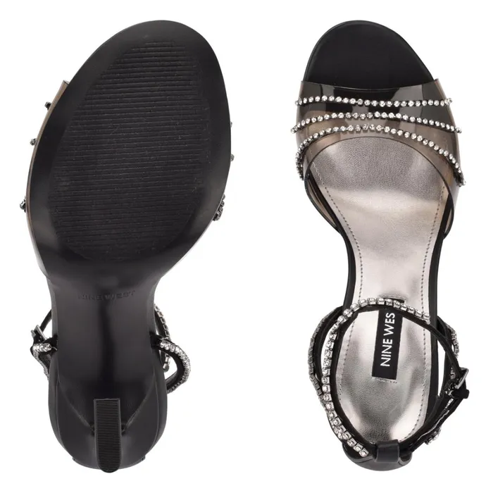 Klass Heeled Sandals Blacksmoke Crystal Women Nine West High Heels Klass Heeled Sandals Blacksmoke Crystal Women Nine West High Heels