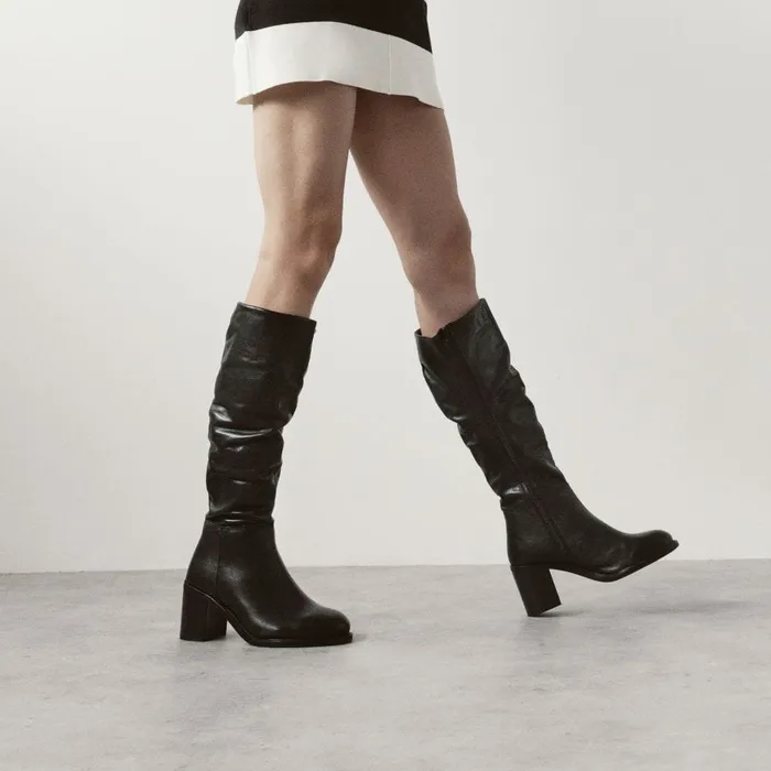 Knee High Boots Women Moda In Pelle Bsoleful BLupin Black Leather