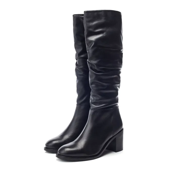 Knee High Boots Women Moda In Pelle Bsoleful BLupin Black Leather