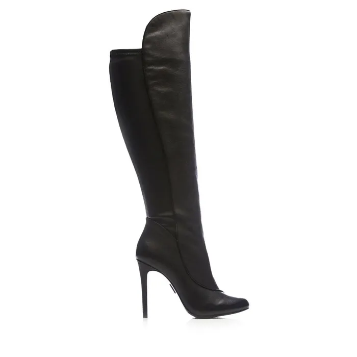 Knee High Boots Women Moda In Pelle Savi Black Leather