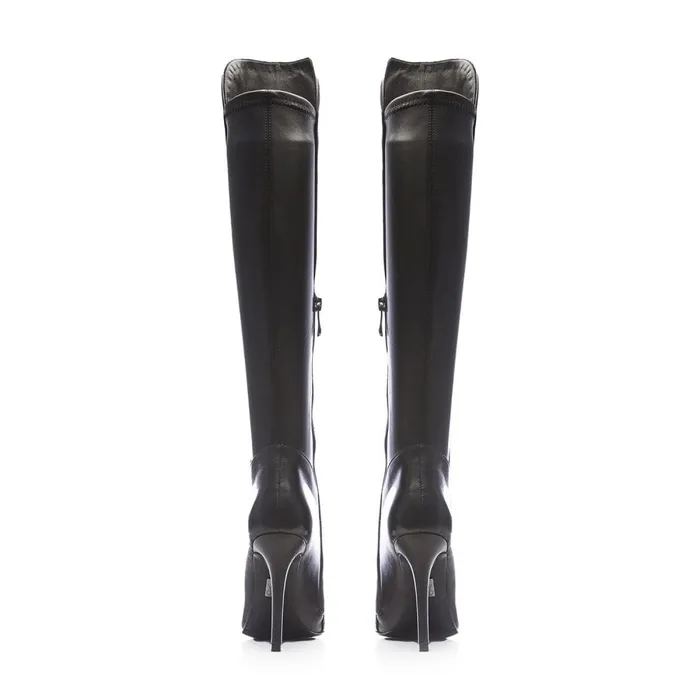 Knee High Boots Women Moda In Pelle Savi Black Leather