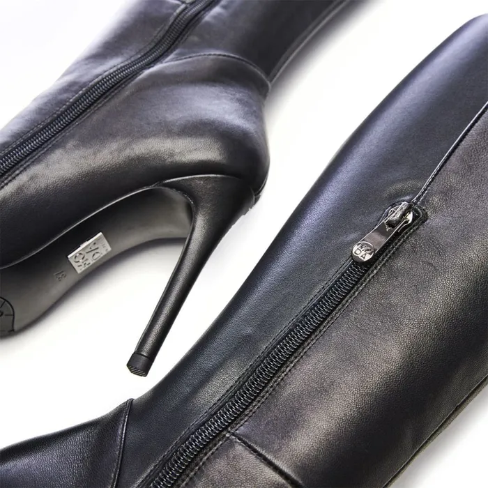 Knee High Boots Women Moda In Pelle Savi Black Leather