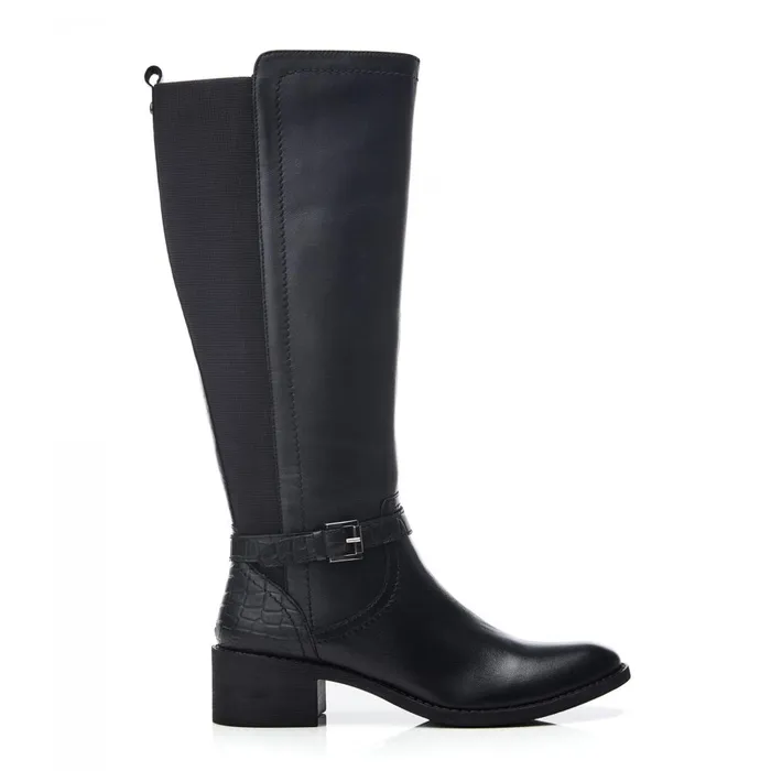 Knee High Boots Women Moda In Pelle Tadelle Black Leather