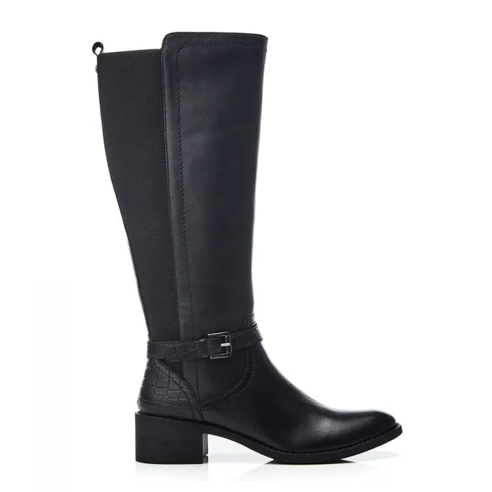 Knee High Boots Women Moda In Pelle Tadelle Black Leather