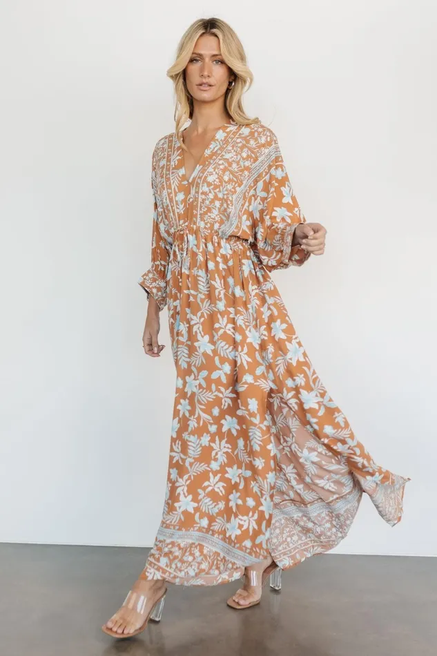 Laken Maxi Dress Camel Multi Women Baltic Born Maxi Dresses Laken Maxi Dress Camel Multi Women Baltic Born Maxi Dresses
