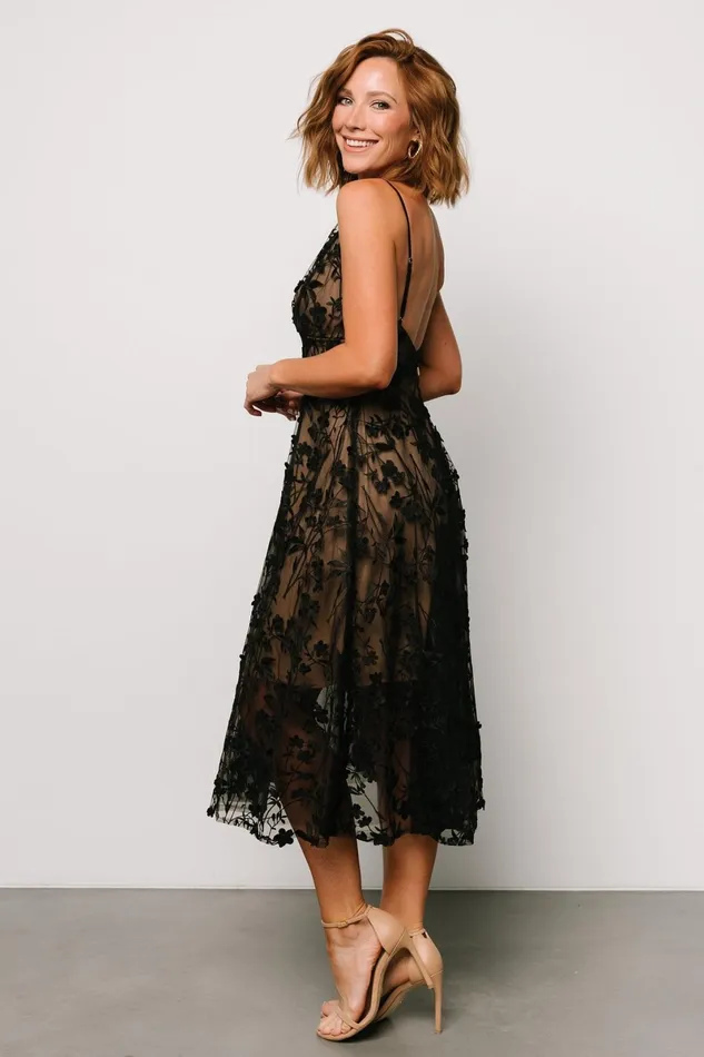 Larissa Midi Dress Black Nude Women Baltic Born Tulle Styles Larissa Midi Dress Black Nude Women Baltic Born Tulle Styles