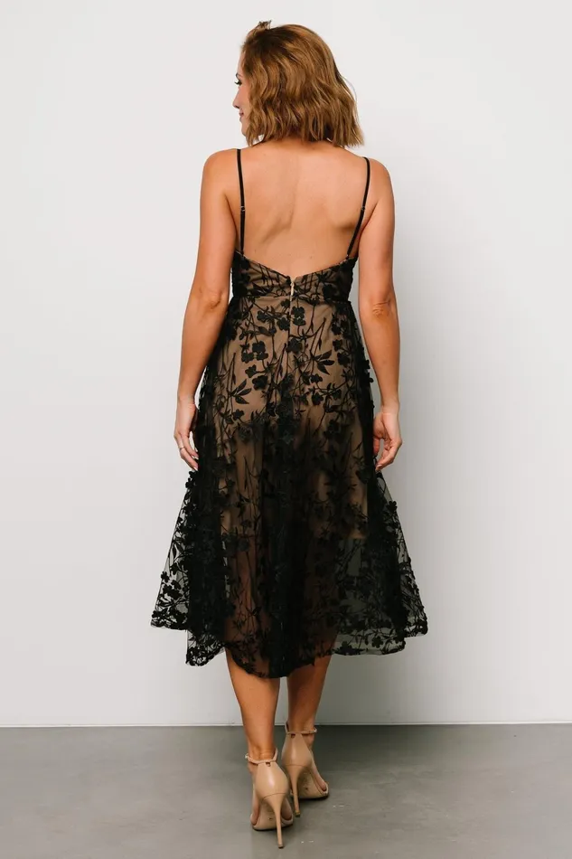 Larissa Midi Dress Black Nude Women Baltic Born Tulle Styles Larissa Midi Dress Black Nude Women Baltic Born Tulle Styles