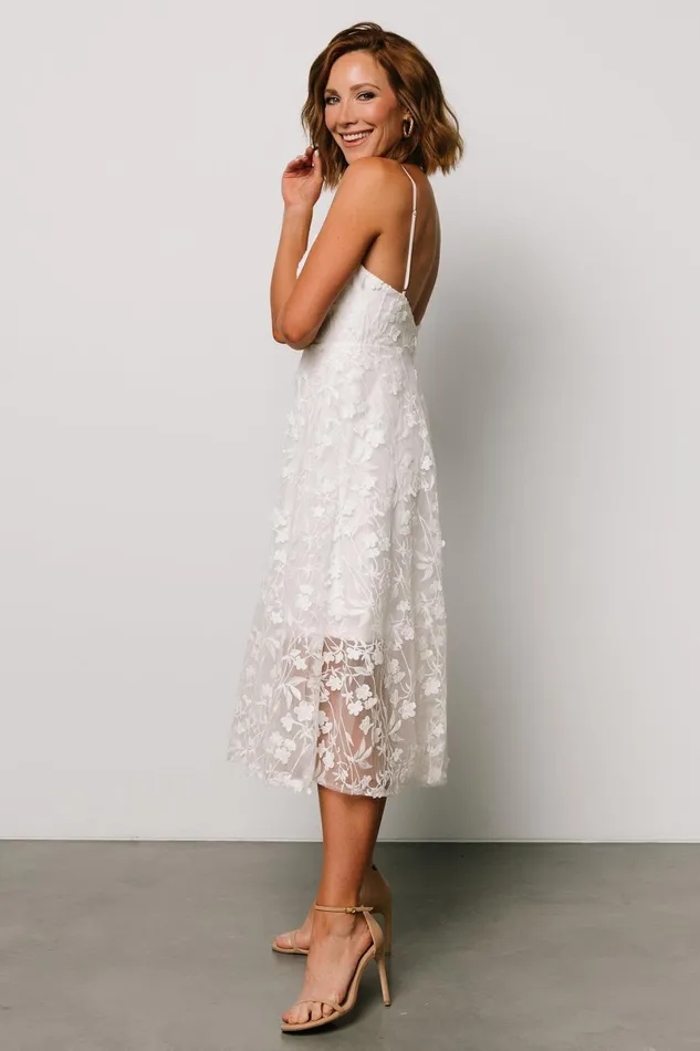 Larissa Midi Dress Off White Women Baltic Born Bridal Larissa Midi Dress Off White Women Baltic Born Bridal