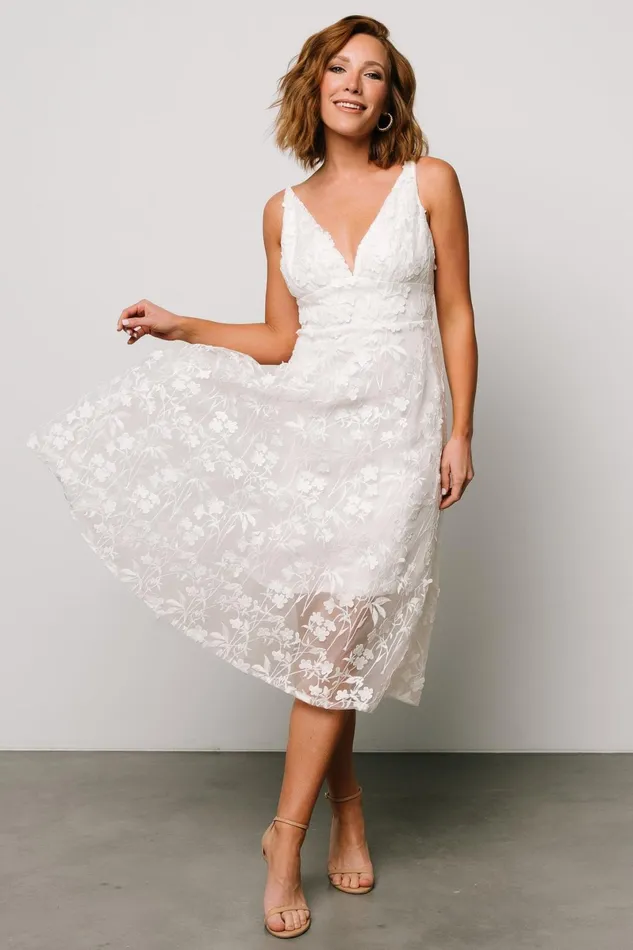 Larissa Midi Dress Off White Women Baltic Born Bridal Larissa Midi Dress Off White Women Baltic Born Bridal