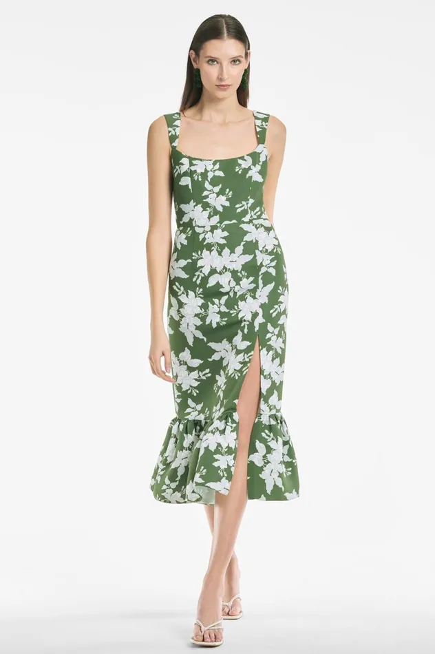Laura Dress 8211 Green Narcissus Women Sachin and Babi Sleeveless
