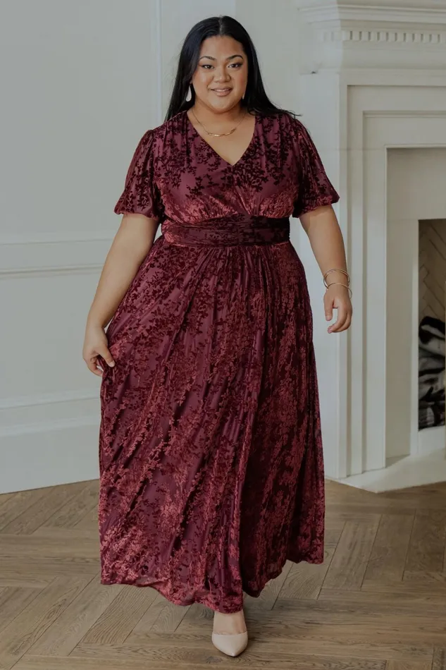 Leslie Velvet Maxi Dress Mulberry Women Baltic Born Wedding Guest