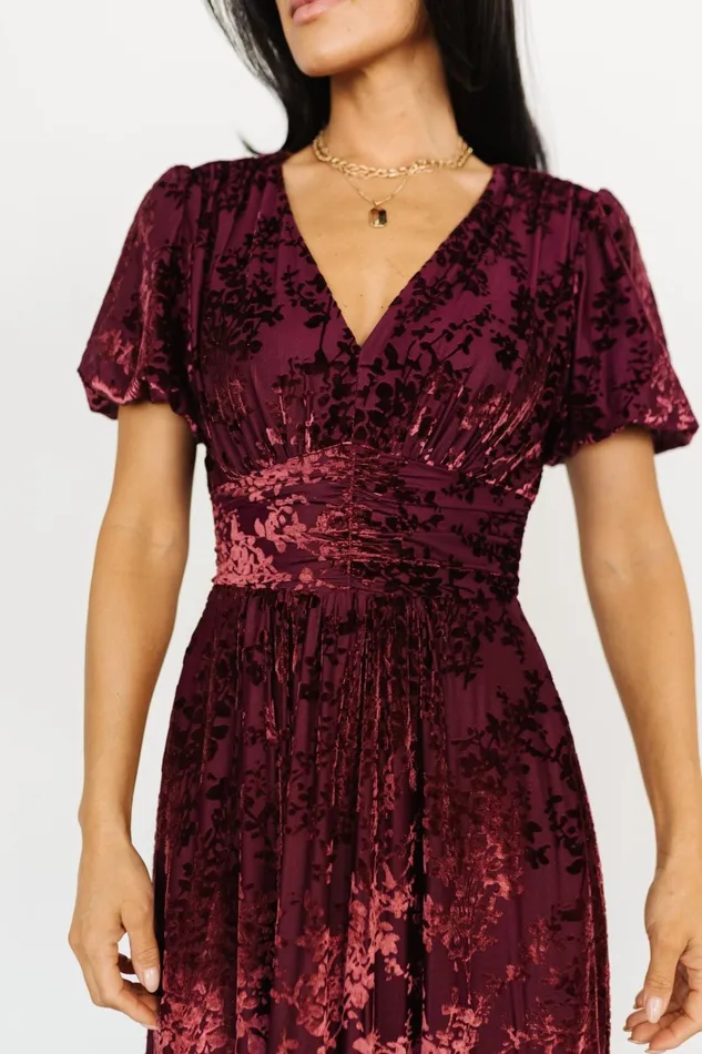 Leslie Velvet Maxi Dress Mulberry Women Baltic Born Wedding Guest