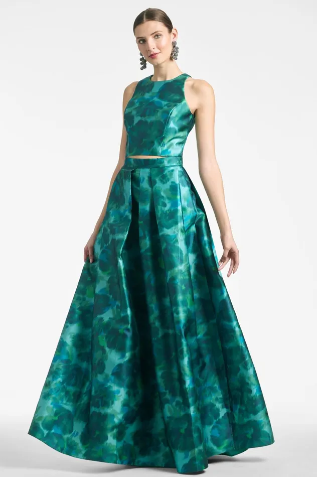 Lexie Top 8211 Emerald Watercolor Floral Women Sachin and Babi Tops and Blouses