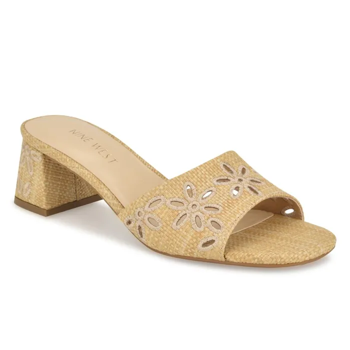 Lidey Eyelet Slide Sandals Natural Women Nine West Sandals Lidey Eyelet Slide Sandals Natural Women Nine West Sandals
