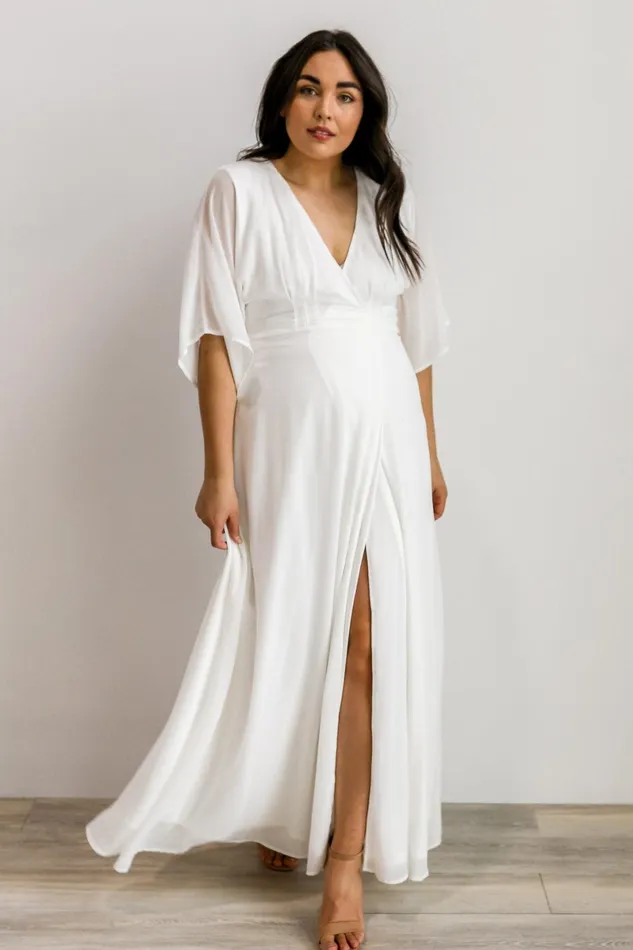 Lilly Wrap Maxi Dress Off White Women Baltic Born Bridal
