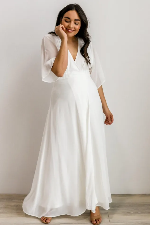 Lilly Wrap Maxi Dress Off White Women Baltic Born Bridal Lilly Wrap Maxi Dress Off White Women Baltic Born Bridal
