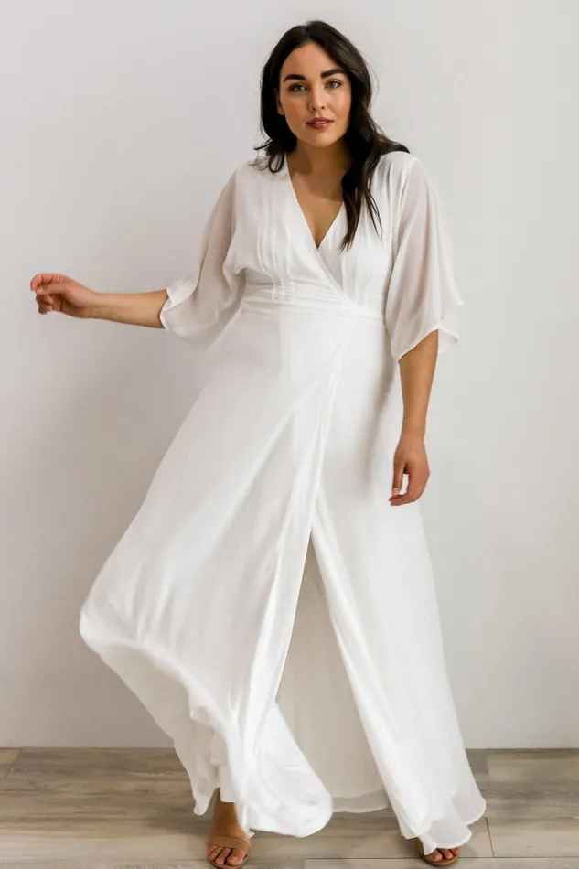 Lilly Wrap Maxi Dress Off White Women Baltic Born Bridal Lilly Wrap Maxi Dress Off White Women Baltic Born Bridal
