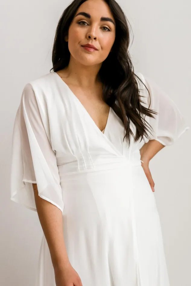 Lilly Wrap Maxi Dress Off White Women Baltic Born Bridal Lilly Wrap Maxi Dress Off White Women Baltic Born Bridal
