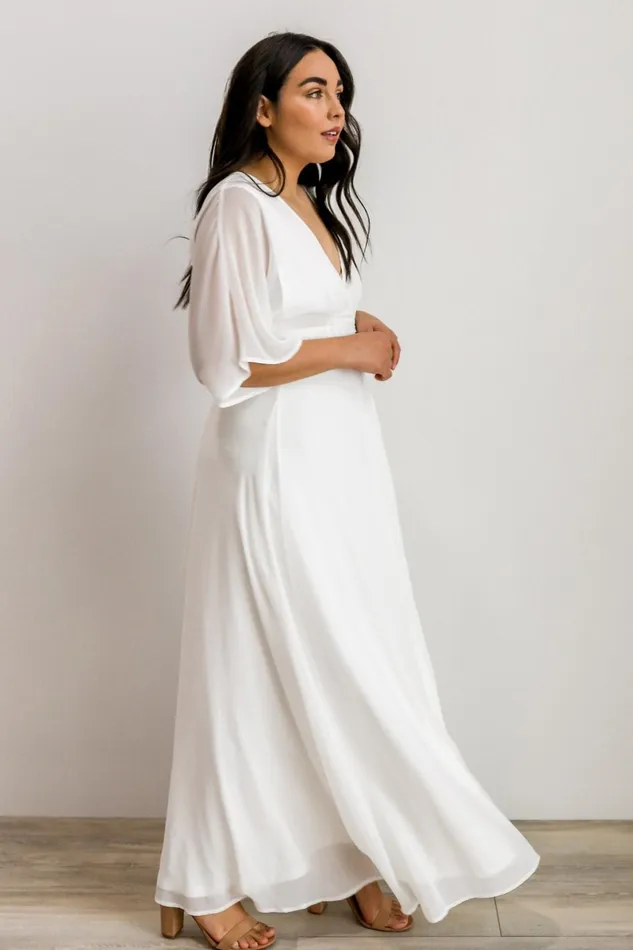 Lilly Wrap Maxi Dress Off White Women Baltic Born Bridal Lilly Wrap Maxi Dress Off White Women Baltic Born Bridal