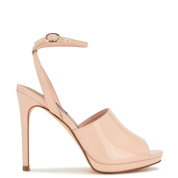 Limbery Anke Strap Sandals Light Natural Patent Women Nine West Dress