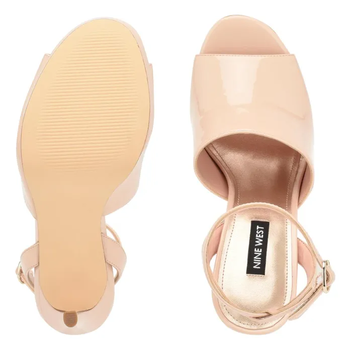 Limbery Anke Strap Sandals Light Natural Patent Women Nine West Dress
