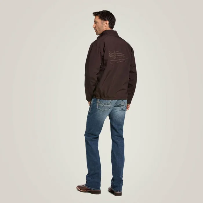 Logo 20 Patriot Softshell Water Resistant Jacket Coffeebean Men Ariat Jackets and Vests Logo 20 Patriot Softshell Water Resistant Jacket Coffeebean Men Ariat Jackets and Vests