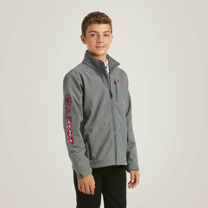 Logo 20 Softshell Jacket Charcoalamericana Kids Ariat Jackets and Vests
