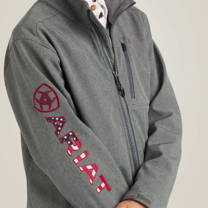 Logo 20 Softshell Jacket Charcoalamericana Kids Ariat Jackets and Vests