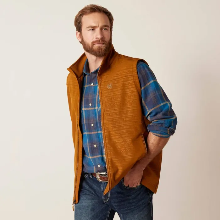 Logo 20 Softshell Vest Chestnut Embossed Men Ariat Jackets and Vests