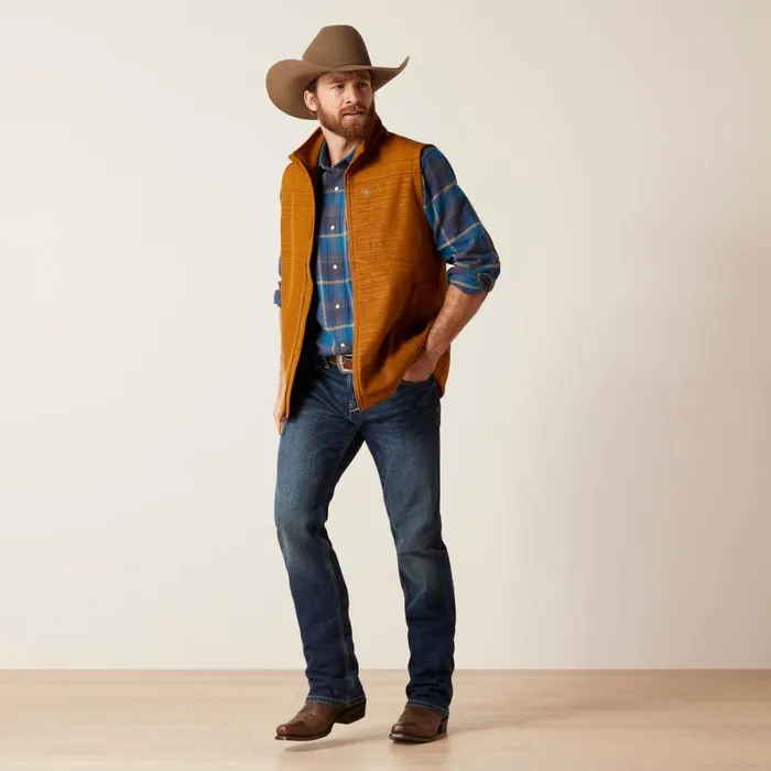 Logo 20 Softshell Vest Chestnut Embossed Men Ariat Jackets and Vests Logo 20 Softshell Vest Chestnut Embossed Men Ariat Jackets and Vests