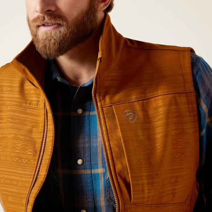 Logo 20 Softshell Vest Chestnut Embossed Men Ariat Jackets and Vests Logo 20 Softshell Vest Chestnut Embossed Men Ariat Jackets and Vests