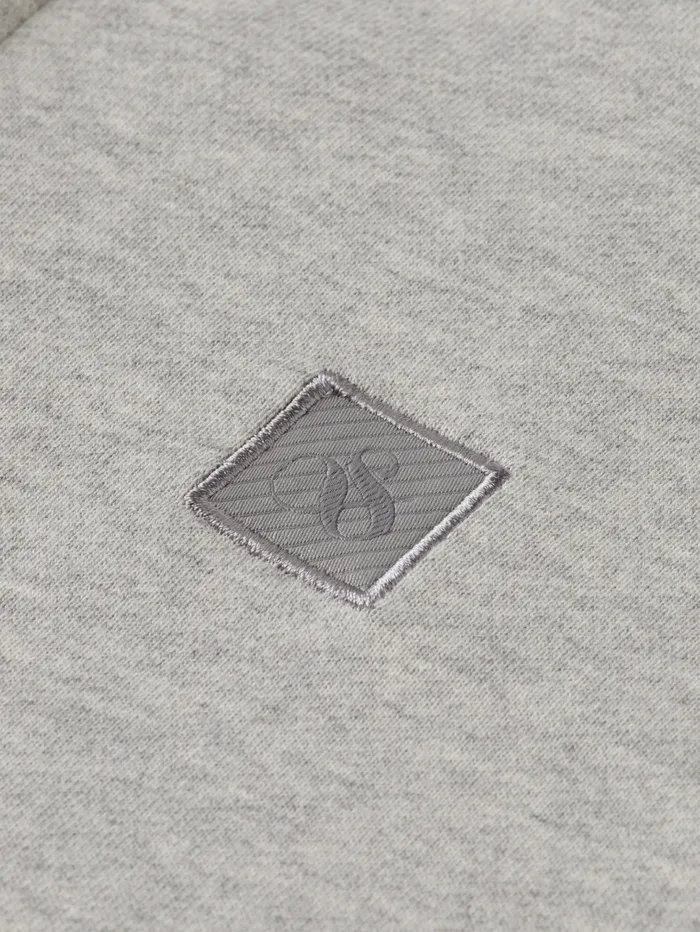 LOGO BADGE ZIPTHROUGH HOODIE Grey Melange Men Scotch and Soda Sweatshirts and Hoodies LOGO BADGE ZIPTHROUGH HOODIE Grey Melange Men Scotch and Soda Sweatshirts and Hoodies