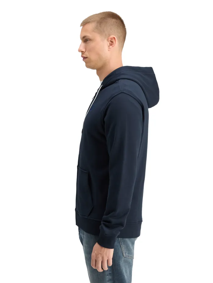 LOGO BADGE ZIPTHROUGH HOODIE Grey Melange Men Scotch and Soda Sweatshirts and Hoodies LOGO BADGE ZIPTHROUGH HOODIE Grey Melange Men Scotch and Soda Sweatshirts and Hoodies