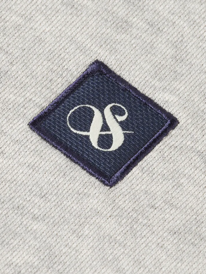 LOGO BADGE ZIPTHROUGH HOODIE Grey Melange Men Scotch and Soda Sweatshirts and Hoodies LOGO BADGE ZIPTHROUGH HOODIE Grey Melange Men Scotch and Soda Sweatshirts and Hoodies