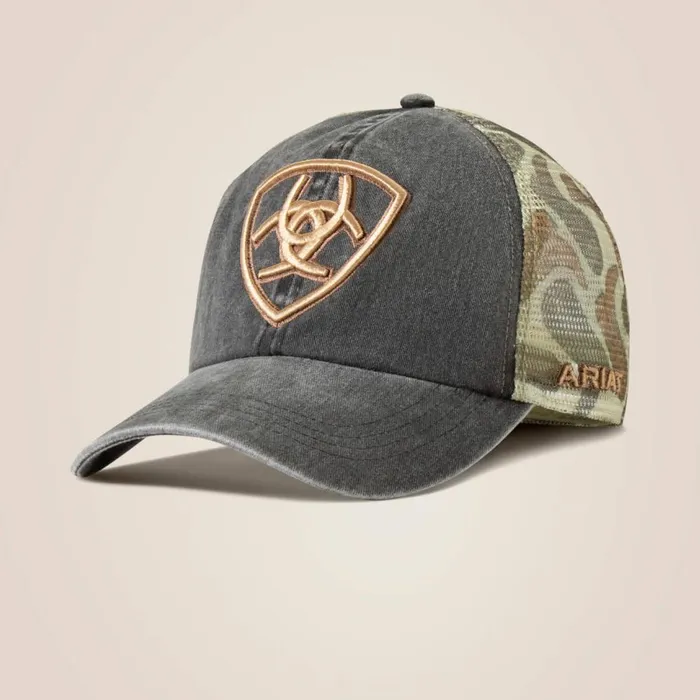 Logo Camo Back Cap Black Women Ariat Hats and Caps