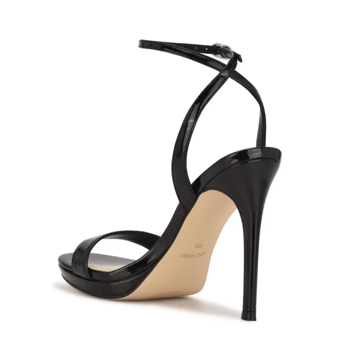Loola Ankle Strap Sandals Black Women Nine West Heeled Loola Ankle Strap Sandals Black Women Nine West Heeled