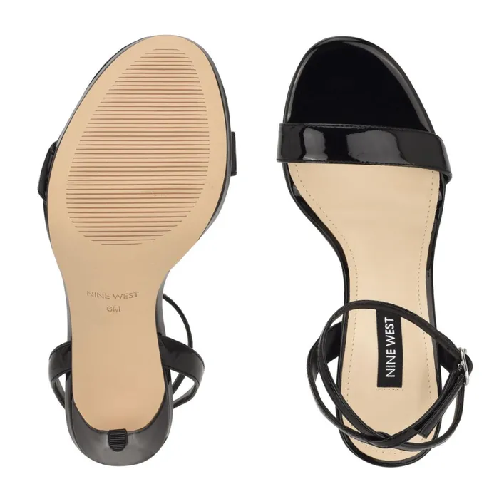 Loola Ankle Strap Sandals Black Women Nine West Heeled Loola Ankle Strap Sandals Black Women Nine West Heeled