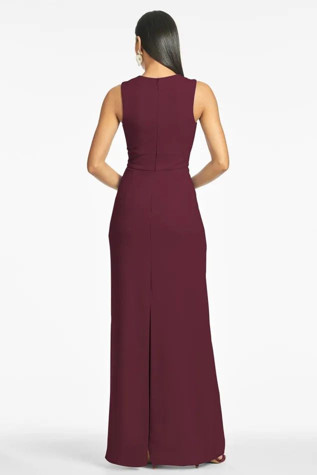 Loretta 4Way Stretch Crepe Gown 8211 Deep Wine Women Sachin and Babi Formal