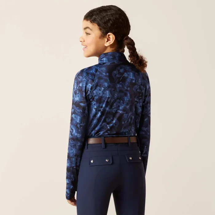 Lowell 20 14 Zip Baselayer Stormy Skies Kids Ariat English Riding Clothing