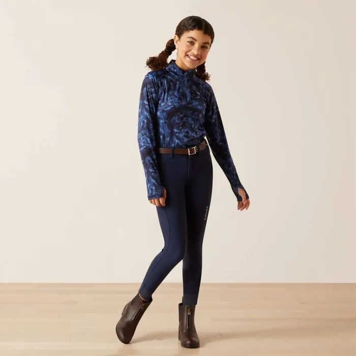 Lowell 20 14 Zip Baselayer Stormy Skies Kids Ariat English Riding Clothing