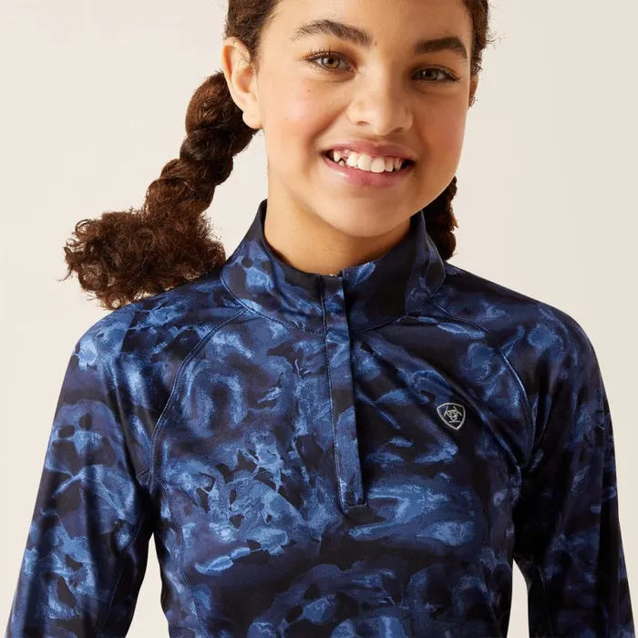 Lowell 20 14 Zip Baselayer Stormy Skies Kids Ariat English Riding Clothing