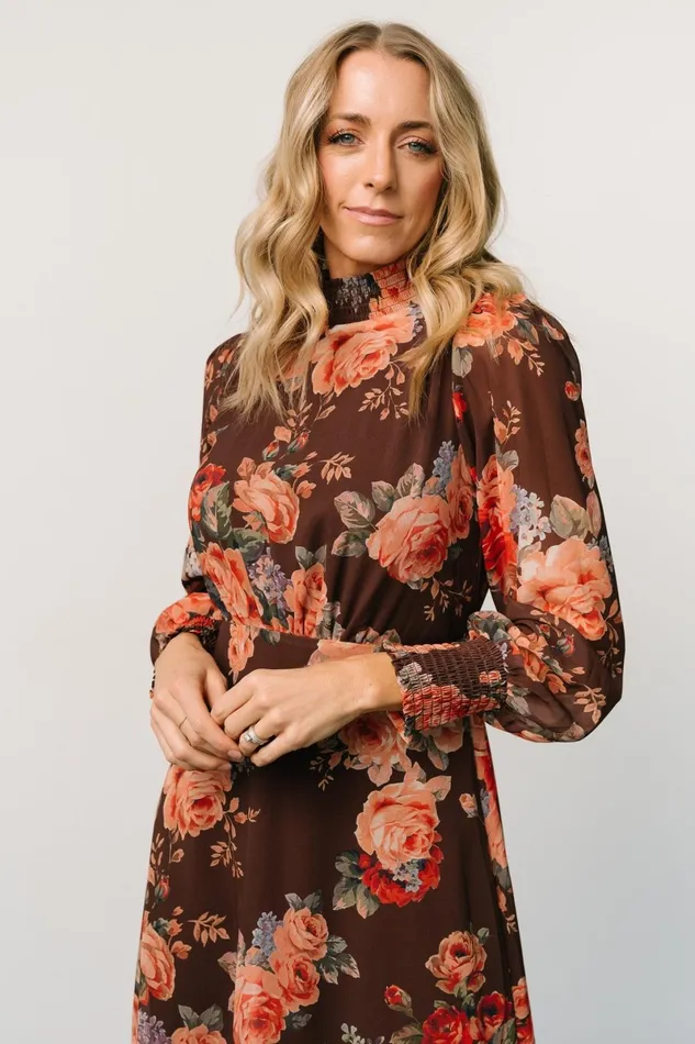 Luciana Maxi Dress Brown Floral Women Baltic Born Mother Of The Bride Luciana Maxi Dress Brown Floral Women Baltic Born Mother Of The Bride