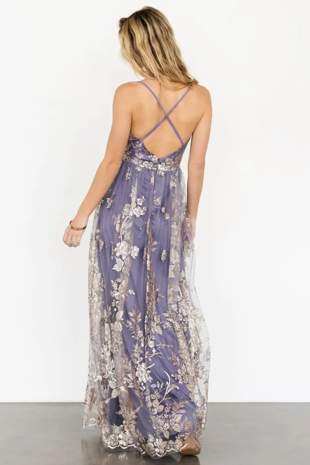 Lucienne Shimmer Maxi Gown Blue Gold Women Baltic Born Embellished Sequin Lucienne Shimmer Maxi Gown Blue Gold Women Baltic Born Embellished Sequin